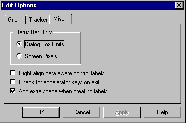 Edit Options - Misc Tab | KCML Reference Manual