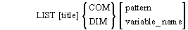 LIST DIM