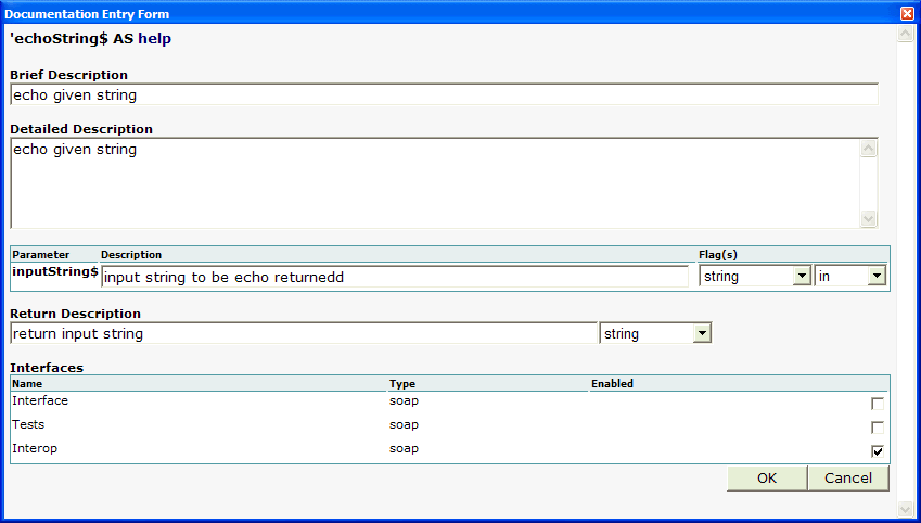 Documentation window