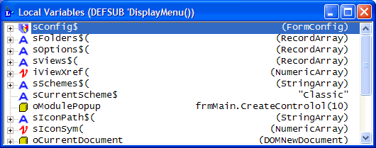 Local Variable Window